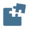 Blue icon with jigsaw pieces