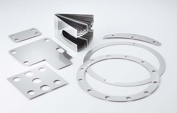 Beispiele von Shim Blechen der Firma peel-plate in verschiedenen Formen und Größen